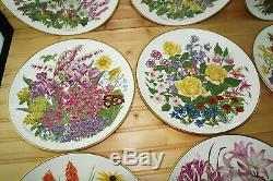 Wedgwood Franklin Mint The Royal Horticultural Society 12 MONTHS Dinner Plates
