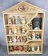 Woodmouse Family Franklin Mint Wooden House Shelf With Porcelain Figurines & Cards