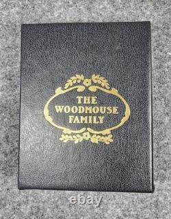 Woodmouse Family Franklin Mint Wooden House Shelf With Porcelain Figurines & Cards