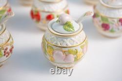 (complete Set Of 12) Franklin Mint Le Cordon Bleu Condiment Jars Lids & Spoons