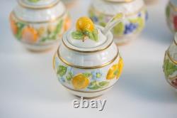 (complete Set Of 12) Franklin Mint Le Cordon Bleu Condiment Jars Lids & Spoons