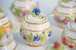 (complete Set Of 12) Franklin Mint Le Cordon Bleu Condiment Jars Lids & Spoons