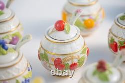 (complete Set Of 12) Franklin Mint Le Cordon Bleu Condiment Jars Lids & Spoons