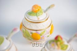 (complete Set Of 12) Franklin Mint Le Cordon Bleu Condiment Jars Lids & Spoons