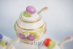 (complete Set Of 12) Franklin Mint Le Cordon Bleu Condiment Jars Lids & Spoons