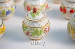 (complete Set Of 12) Franklin Mint Le Cordon Bleu Condiment Jars Lids & Spoons